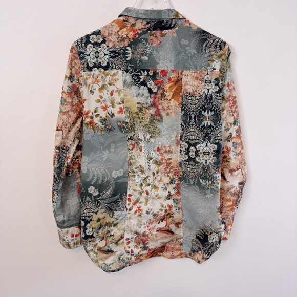 Johnny Was Calme’ Blouse size S 100% Cotton Floral Landscape Print - Picture 4 of 7